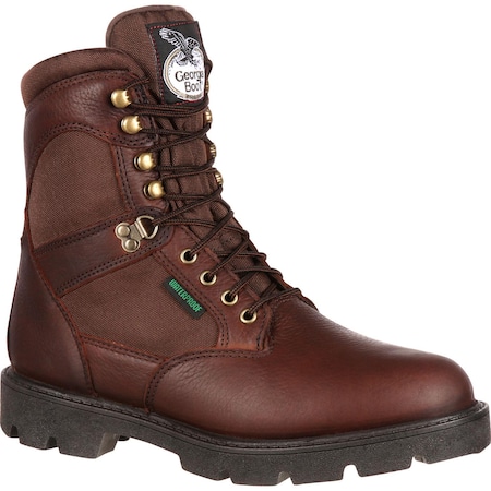 Georgia Boot Homeland, Men's Waterproof Work Boot, 9 M, Leather, 8 in Height, Brown G108